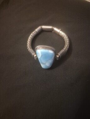 Sterling Silver Larimar Gem Stone Bracelet